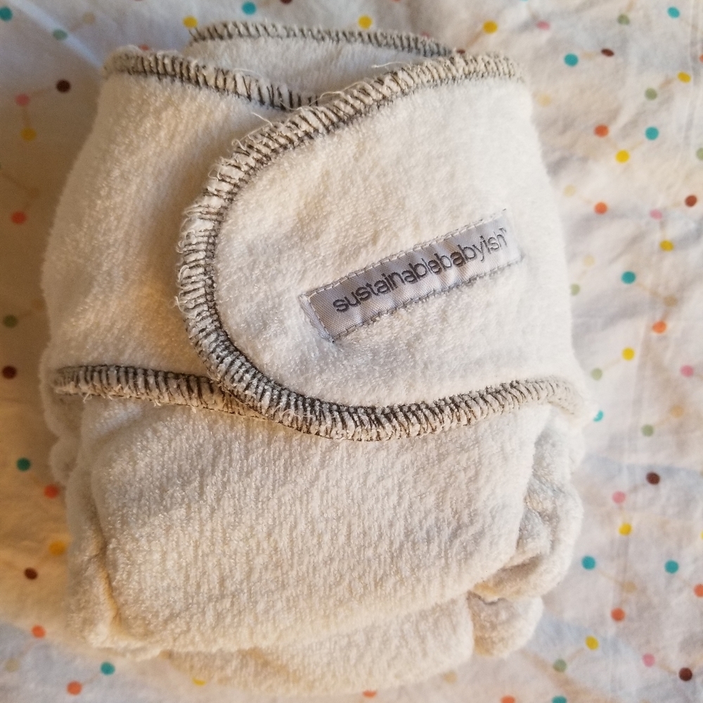 Sloomb Sustainablebabyish Snapless Multi-fitted bamboo/org cotton cloth diaper